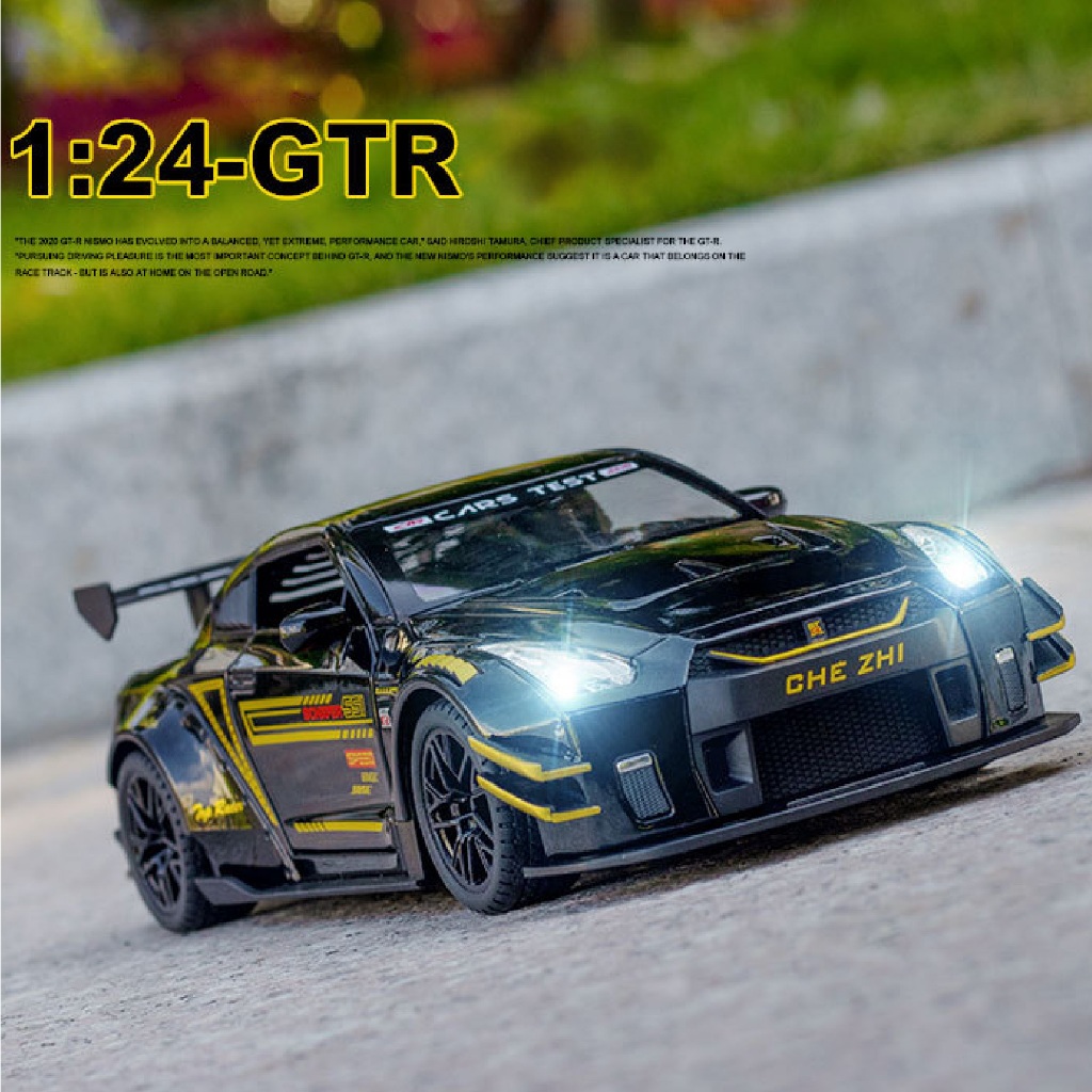 Mô hình xe Nissan GT R35 full open có đèn - âm thanh tỉ lệ 1:24 Chezhi OT449 OT403 OT054