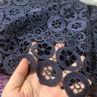 1 mét vải ren chỉ cotton dày hoa tròn 5 màu khổ 1m3 hàng khúc công ty