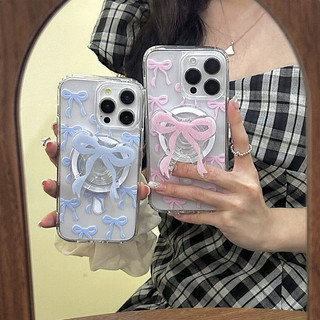 Ốp iphone full viền từ tính hoạ tiết nơ