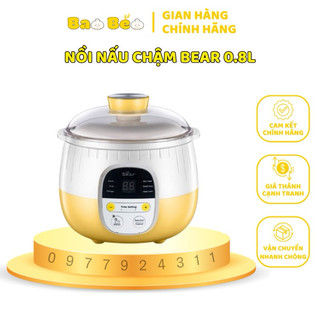 Nồi nấu cháo chậm Bear nấu cháo cho bé 0.8L kèm lồng hấp bản Tiếng Việt Bảo hành 18 tháng Thanh thảo phamacy
