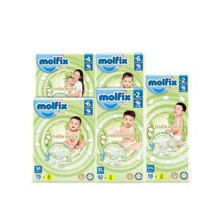 Tã/bỉm quần/dán MOLFIX thiên nhiên Mẫu Mới Ultra Size