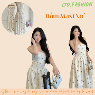 ĐẦM CÚP NGỰC NHÚN EO HỌA TIẾT NƠ - LTD.FASHION - TK3419