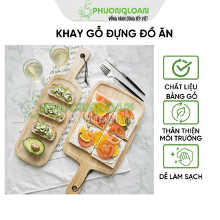 Khay gỗ đựng đồ ăn, thịt nguôi, bánh ngọt ,trang trí hình chữ nhật, khay gỗ decor
