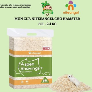 Lót chuồng hamster - Mùn cưa định hình chính hãng Niteangel 65L cao cấp lót chuồng cho Hamster, nhím, sóc bay, thỏ, bọ..