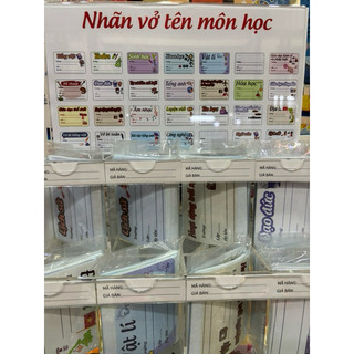 Nhãn vở ghi sẵn tên môn học tiện lợi