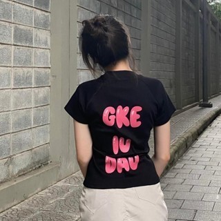 Áo thun form ôm babytee gke iu dau chất thun gân co giãn ba3478