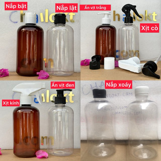 Chai nhựa pet 500ml xịt cò, chai 500ml nhấn vịt