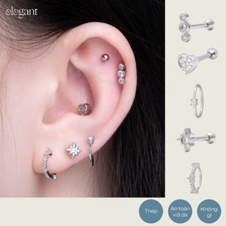  Set khuyên tai đá trắng lấp lánh 07 Elegant  Giá 1 chiếc  