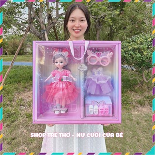 Bộ đồ chơi hộp búp bê công chúa thời trang cỡ lớn có khớp kèm phụ kiện xinh xắn đáng yêu làm quà tặng sang trọng cho bé