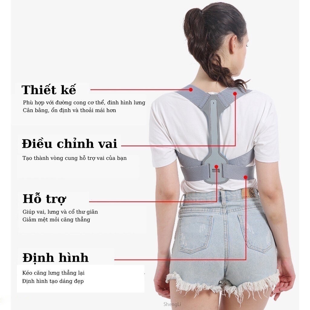 Đai Chống Gù Lưng Grose Hỗ Trợ Định Hình Cột Sống, Cong Vẹo Cột Sống, Thoái Hóa Đốt Sống Cổ, Lệch Vai Gáy