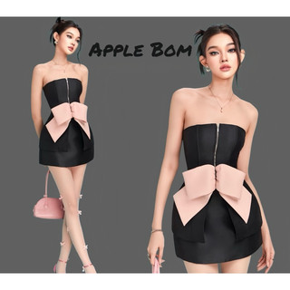 Set áo cúp ngực kèm chân váy chất liệu taffta cao cấp 080