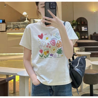 Áo thun form ôm babytee In Hoa Mặt Trời chất thun gân co giãn ba3517