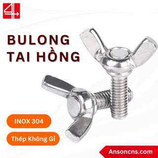 Bulong tai hồng inox 304 m3 m4 m5 m6 m8, bu lông cánh chuồn, bulong cánh bướm