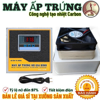 Máy ấp trứng nhiệt carbon bảo hành 3 năm , máy ấp thông minh , ấp từ 150 trứng gà đỏ về bao nở trên 95%