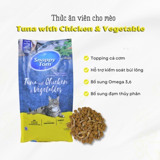 Hạt mèo Snappy Tom topping cá cơm khô 8kg