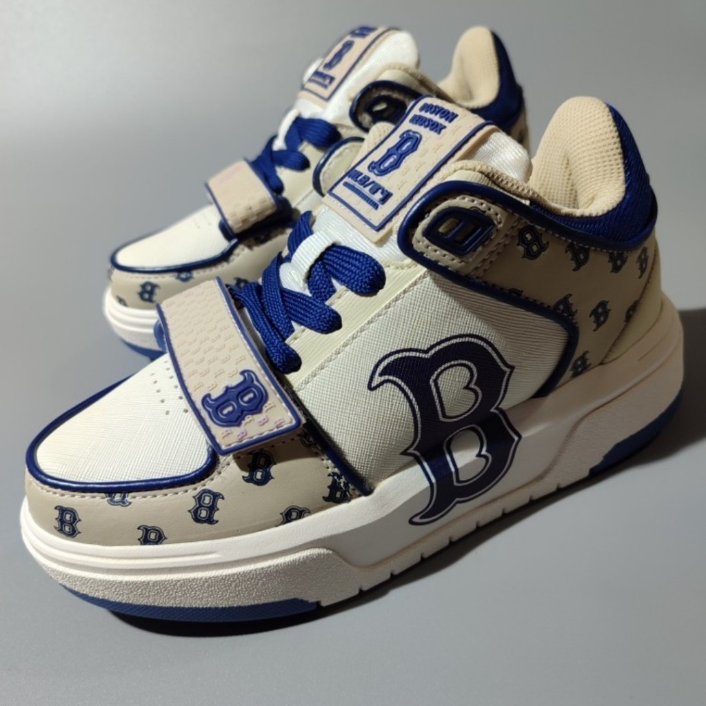 Giày Thể Thao Sneaker 𝐌𝐋𝐁 Nam Nữ Quai Dán Chữ NY Màu Đen Basic Chunky NY Cao Cổ Quai Dán Đen Trắng F