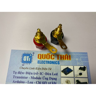 Cọc loa vặn đơn đỏ đen xi mạ 301