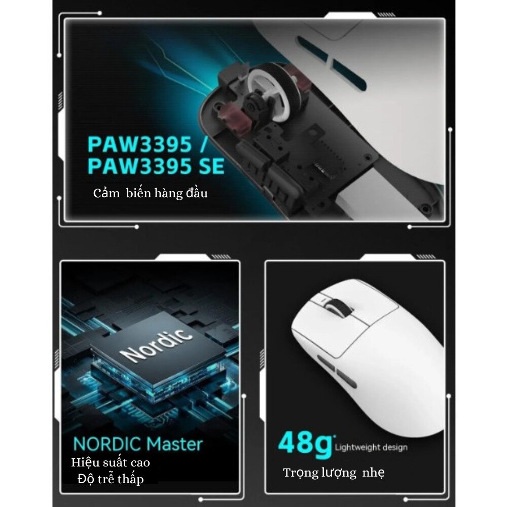 Chuột không dây VXE R1 SE | PROMAX Chuột gaming bluetooth chống ồn ôm tay - Jinoz Gaming Studio | BigBuy360 - bigbuy360.vn