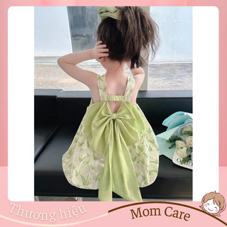 TT416 Váy xòe phối nơ tơ sau lưng dễ thương cho bé gái - MOMCARE