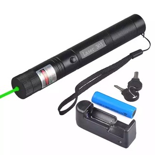 Bút Trình Chiếu Laser 303 Tia Xanh Siêu Sáng Kèm Pin, Sạc Và Khóa – Hàng Chính Hãng Grose