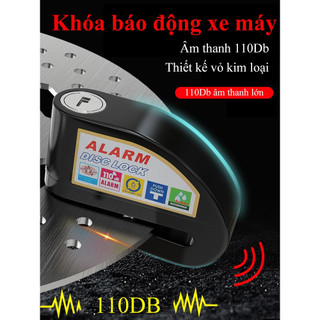 Ổ khóa báo động chống trộm xe máy ININ Khóa phanh đĩa có còi báo động chống trộm chống cắp xe máy tiện lợi
