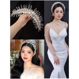 Cài tóc cô dâu xinh, bờm cài đá
