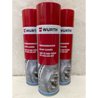 Chai xịt vệ sinh thắng, dung dịch tẩy rửa dầu mỡ nhớt, vệ sinh đĩa thắng, má phanh xe máy, ô tô Wurth 500ml nhập Đức