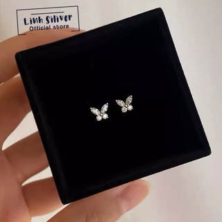 Bông tai bướm nhí xinh xắn bạc ta