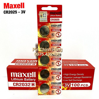 Pin CR2025 Maxell chính hãng Vỉ 5 Viên Made in Japan
