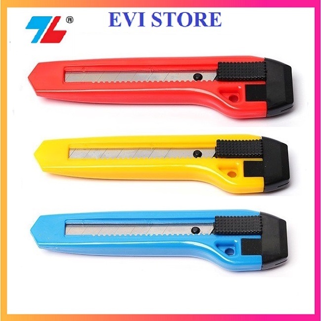 Set 3 dao rọc giấy Flexoffice KN02 / KN04 - Dao rọc giấy Thiên Long to sử dụng lưỡi to BL02 / BL-02