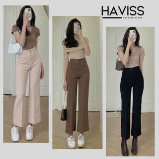 Quần tây nữ ống đứng dáng dài Haviss cạp cao ống suông dài nhiều màu chất vải Vintex mềm mịn thời trang công sở