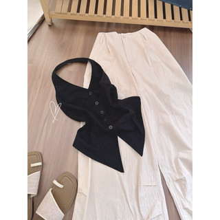 SET ÁO GHILE YẾM ĐEN + QUẦN KEM
