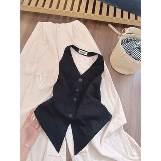 SET ÁO GHILE YẾM ĐEN + QUẦN KEM