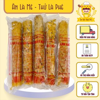Bánh tráng mắm ruốc ăn vặt, bánh tráng mắm Anh Bảy Mập đồ ăn liền [ COMBO 5-10 CÁI ]. Ăn Vặt Nhà Mỡ