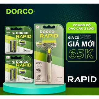 Bộ Dao Cạo Râu và 4 Đầu Dao 2 Lưỡi DORCO RAPID TNA4001-B