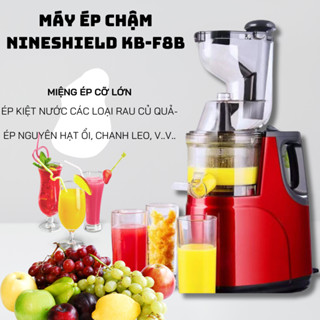 (BH1 đổi 1) Máy Ép Chậm NINESHIELD KB-F8B Hàng Chính Hãng, Dung Tích 1 Lít, Máy Cổ Rộng Ép Trái Cây Nguyên Quả Dễ Dàng