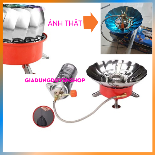 ( MẪU MỚI CAO CẤP CÓ CHẮN GIÓ ) Bếp ga mini du lịch xếp gọn, bếp gas đơn nhỏ gọn ( KHÔNG CÓ BÌNH GA 