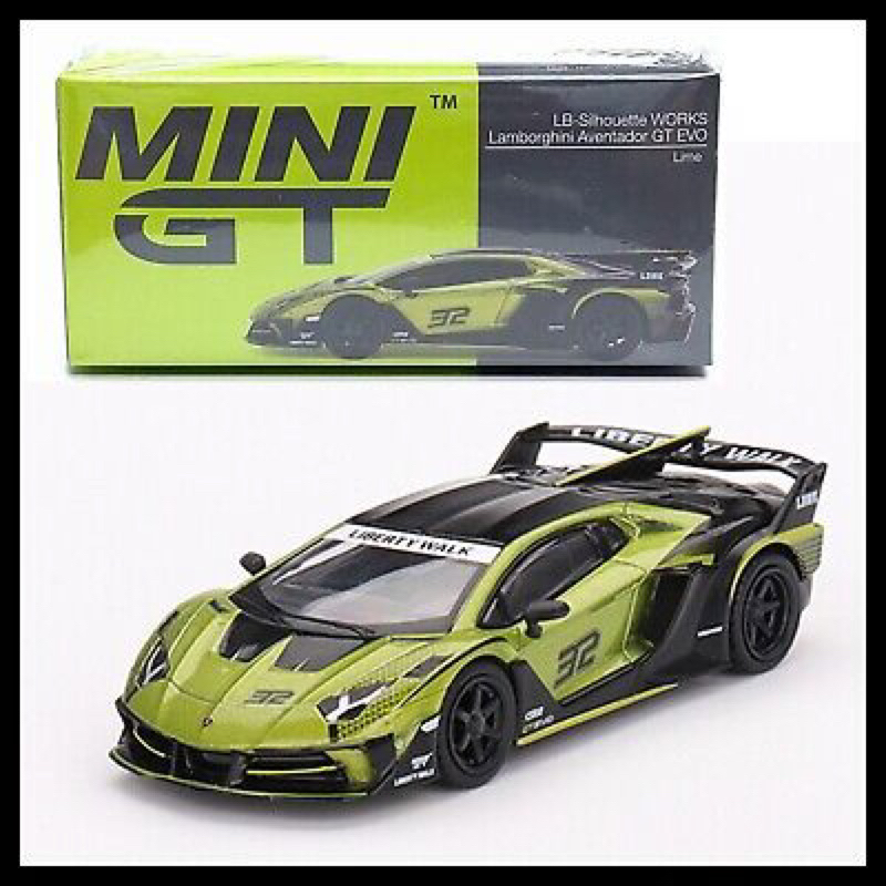 Xe mô hình Mini GT #605 Lamborghini Aventador GT EVO(Lime)