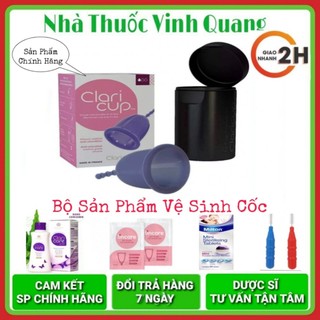 Bộ Cốc Nguyệt San Claricup Kháng Khuẩn Tự Nhiên Nhập Khẩu Pháp❤ Tặng Nhiều quà