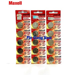 Pin CR2032 / CR2025 / CR2016 Maxell 3V Lithium vỉ 5 viên Hàng Chính Hãng Made in Japan