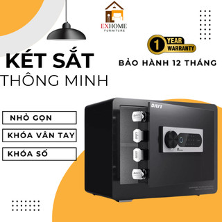 Két sắt thông minh mini, Két sắt an toàn nhỏ gọn bảo mật ba lớp: khóa mật khẩu, khóa vân tay, chìa khóa