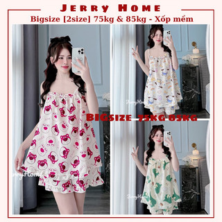 Đồ bộ mặc nhà, đồ ngủ nữ 2 dây, pijama đùi dễ thương