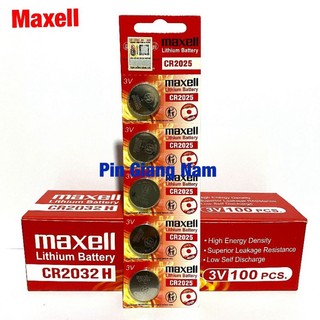 Pin Maxell CR2025 3V Lithium vỉ 5 viên Hàng Chính Hãng Xuất Xứ Nhật Bản