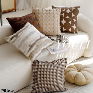 /CÓ SẴN/  Vỏ Gối vải trang trí tone nâu phong cách tối giản - Gối sofa, gối tựa lưng cao cấp