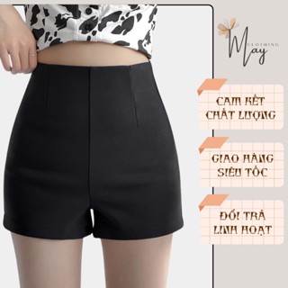 Quần short nữ cạp cao chất umi hàn co giãn tốt khóa giọt lệ quần dace phong cách cá tính MAY222