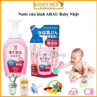 Nước rửa bình arau baby nhật chai 500ml/túi 450ml - hàng nội địa nhật