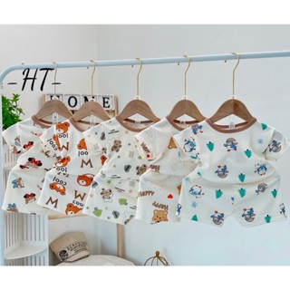 Combo 3-5 bộ quần áo trẻ em bé trai bé gái chất thun lạnh siêu mát mềm mịn bộ cộc tay xuân hè tăm trắng cho bé 5-16kg