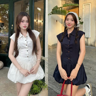  Đầm cổ sơ mi thiết kế tay hến dáng bí phù hợp thường ngày cho nữ