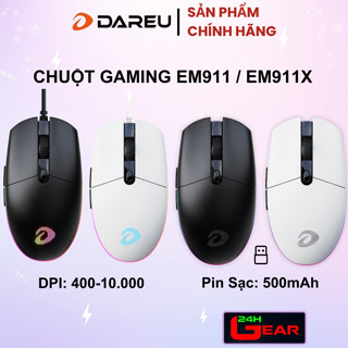 Chuột máy tính Dareu EM911 / EM911X Gaming RGB LED (DareU BRAVO sensor: 10.000 DPI, Lightweight: 72g)