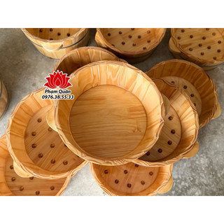 Chậu gỗ ngâm tay làm nail, chậu rửa mặt gỗ thông nhập khẩu hàng đẹp